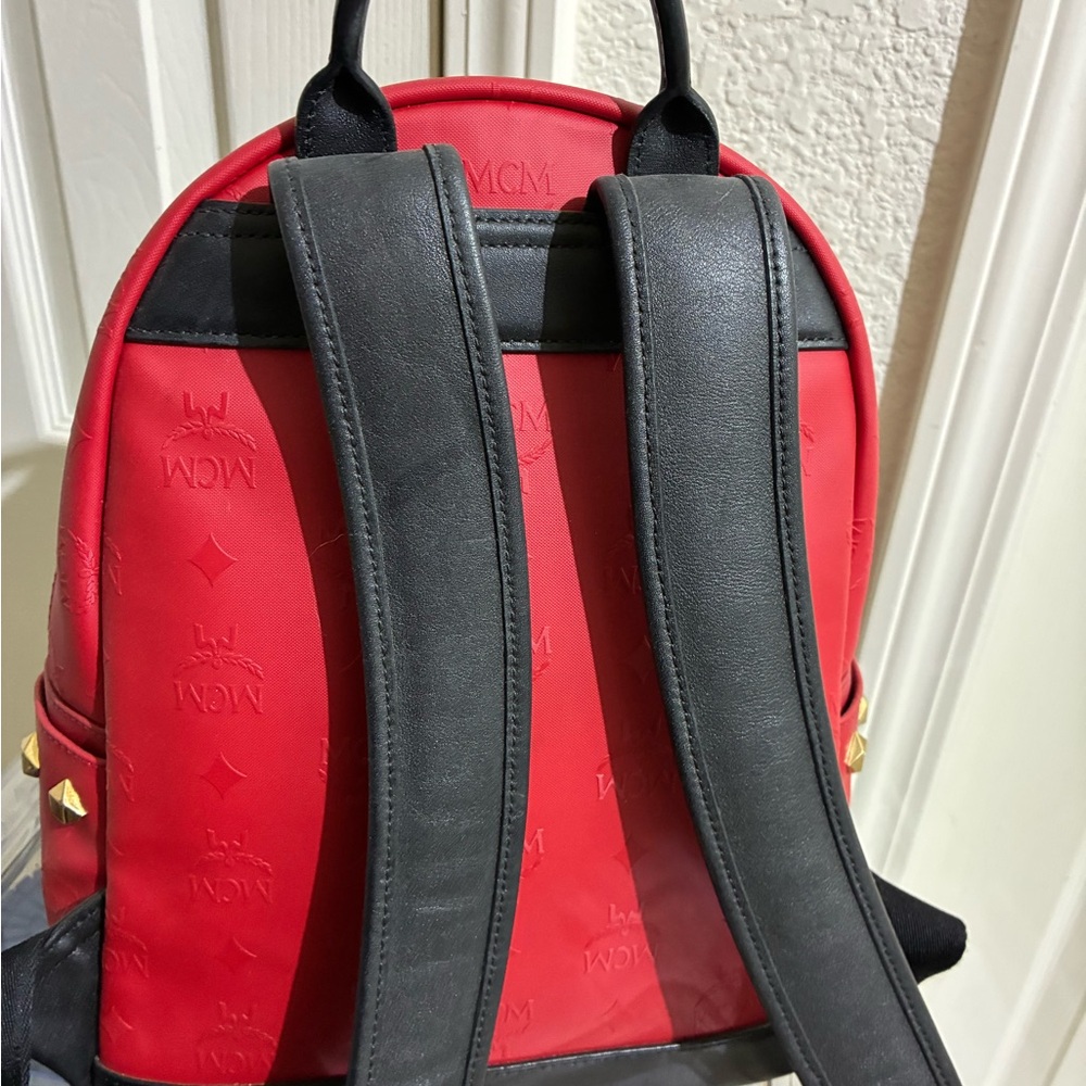 MCM Scarlet Backpack with Gold Accents - Picture 3 of 7
